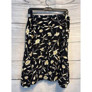 Worthington Black & White Floral Skirt 18W